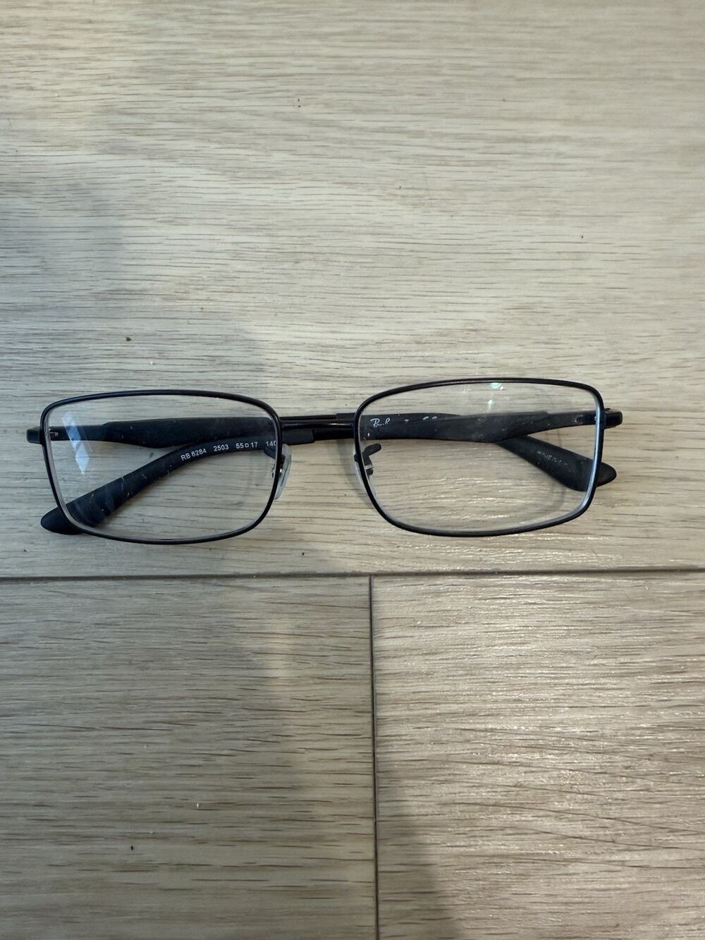 Ray-Ban RB 6284 2503 Matte Black Rectangular Metal Eyeglass Frames 55-17-140